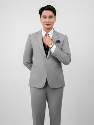 Bộ Suit Xám Trắng Caro Modern Fit TGS355